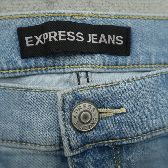 Express Jeans Women's Fits 34x30 (No size Tag) Blue Mid-Rise Legging Denim Pants - Picture 13 of 15